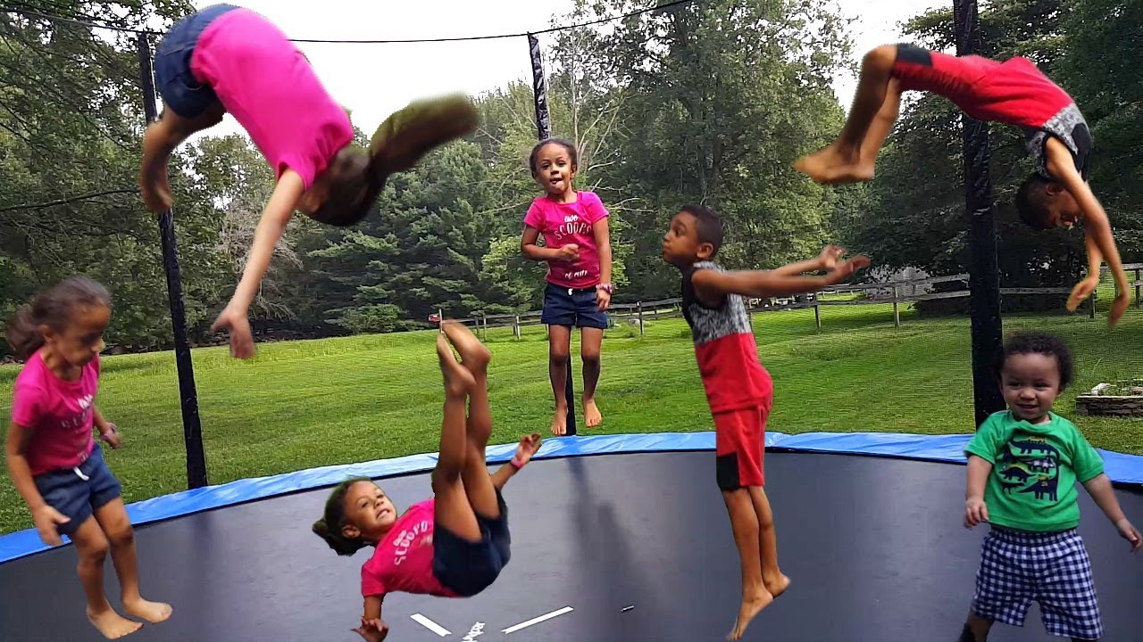Jumping on a Trampoline Kids