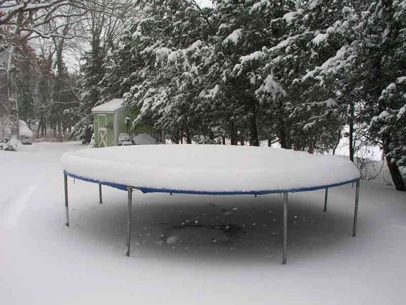 Protect Outside Trampoline in Winter Snow
