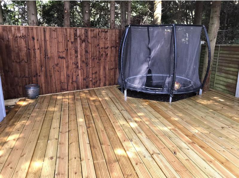 Trampoline on Decking